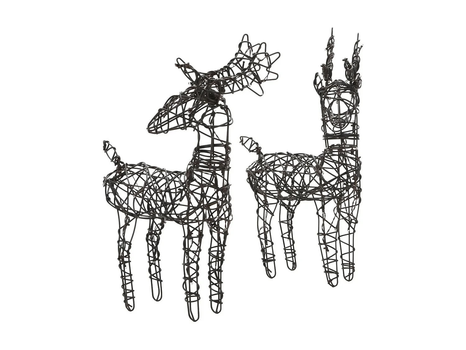 LED-Rentiere mit Schlitten 160 LEDs Warmweiß Rattan