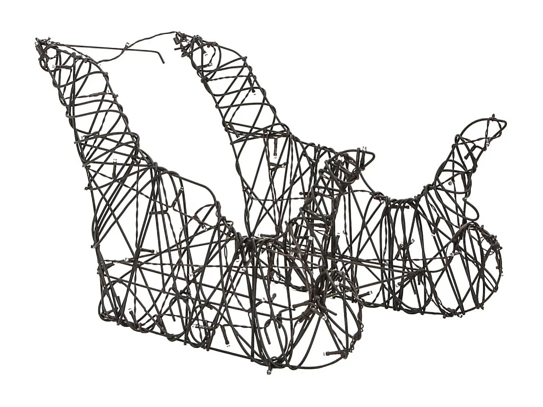 LED-Rentiere mit Schlitten 160 LEDs Warmweiß Rattan
