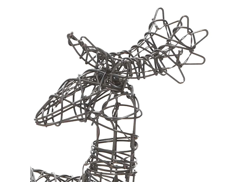 LED-Rentiere mit Schlitten 160 LEDs Warmweiß Rattan