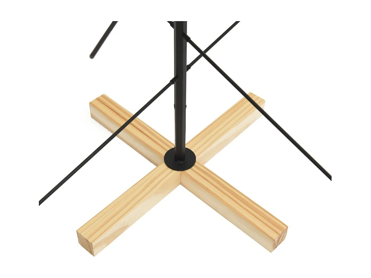 Kerstdecoratie kerstboom met houten basis 120 cm metaal zwart