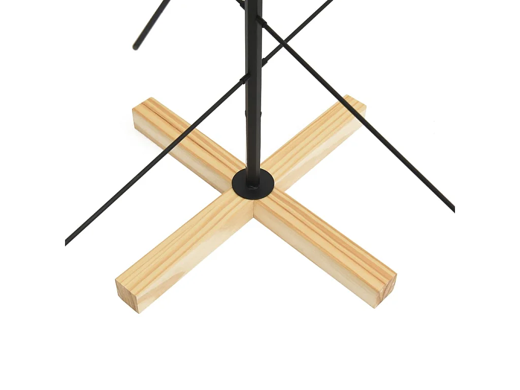 Kerstdecoratie kerstboom met houten basis 120 cm metaal zwart
