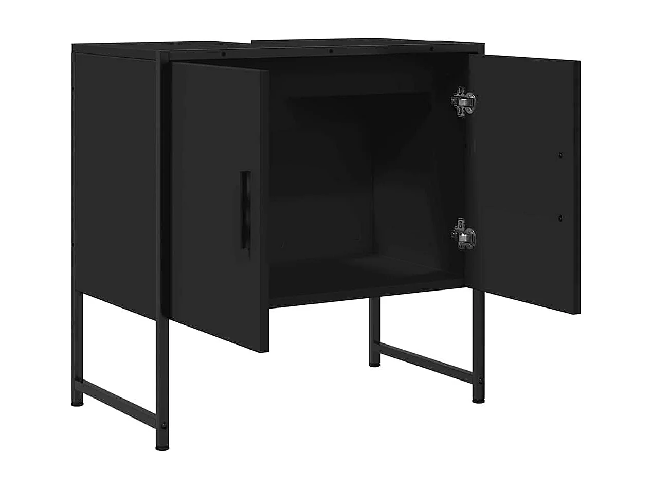 Waschbeckenunterschrank Schwarz 60x33x60 cm Holzwerkstoff