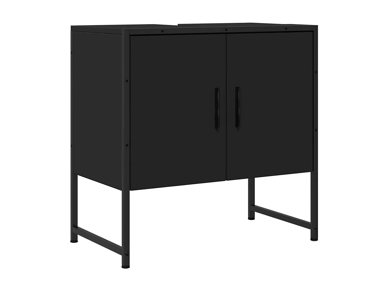 Wastafelkast 60x33x60 cm bewerkt hout zwart