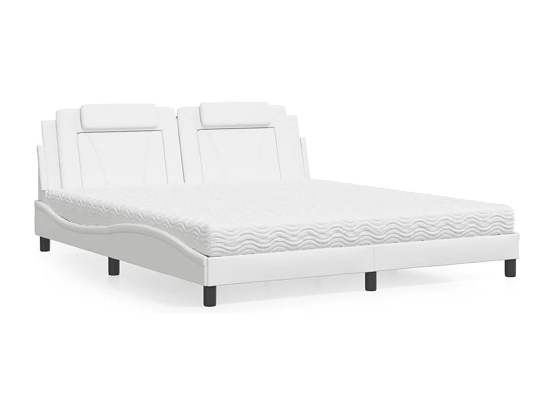 Letto Viana con Materasso Bianco 180x200 cm in Similpelle