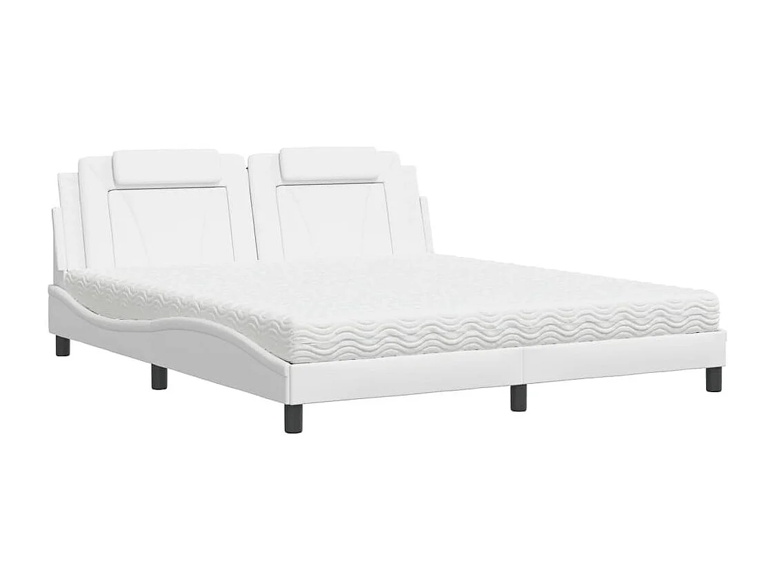 Letto Viana con Materasso Bianco 180x200 cm in Similpelle