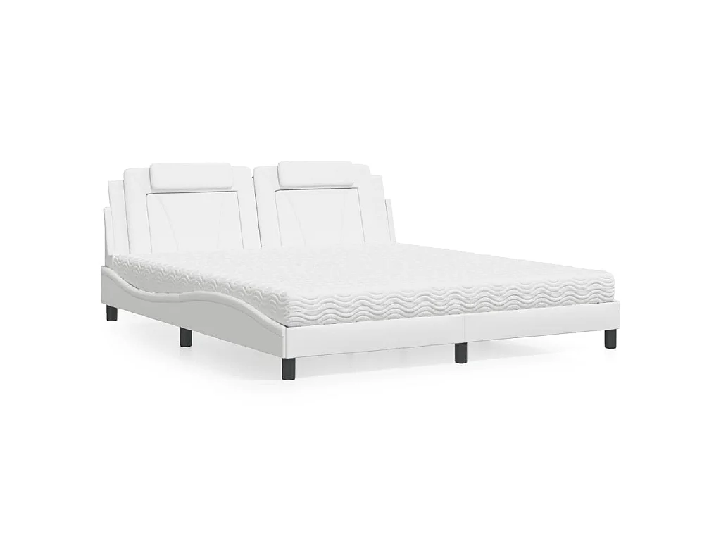 Letto Viana con Materasso Bianco 180x200 cm in Similpelle
