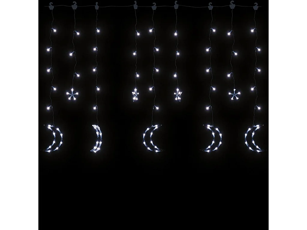Guirlande lumineuse étoile et lune avec télécommande 138 LED
