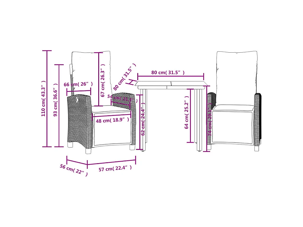 Ensemble à manger de jardin et coussins 3 pcs mélange beige