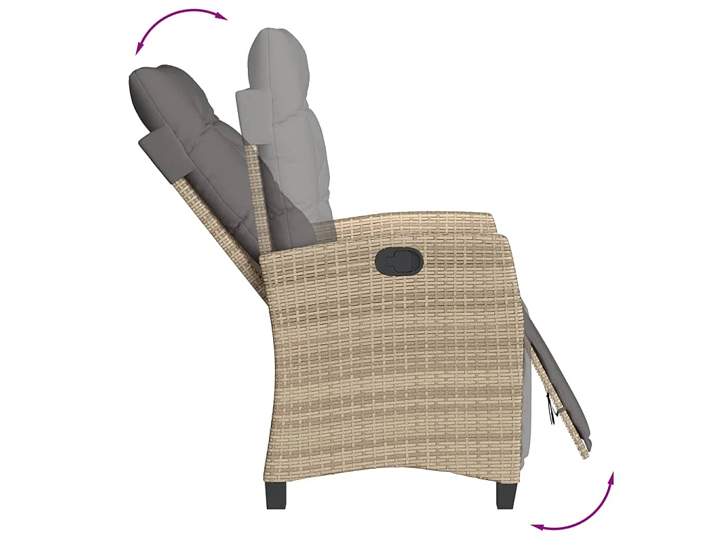Ensemble à manger de jardin et coussins 3 pcs mélange beige
