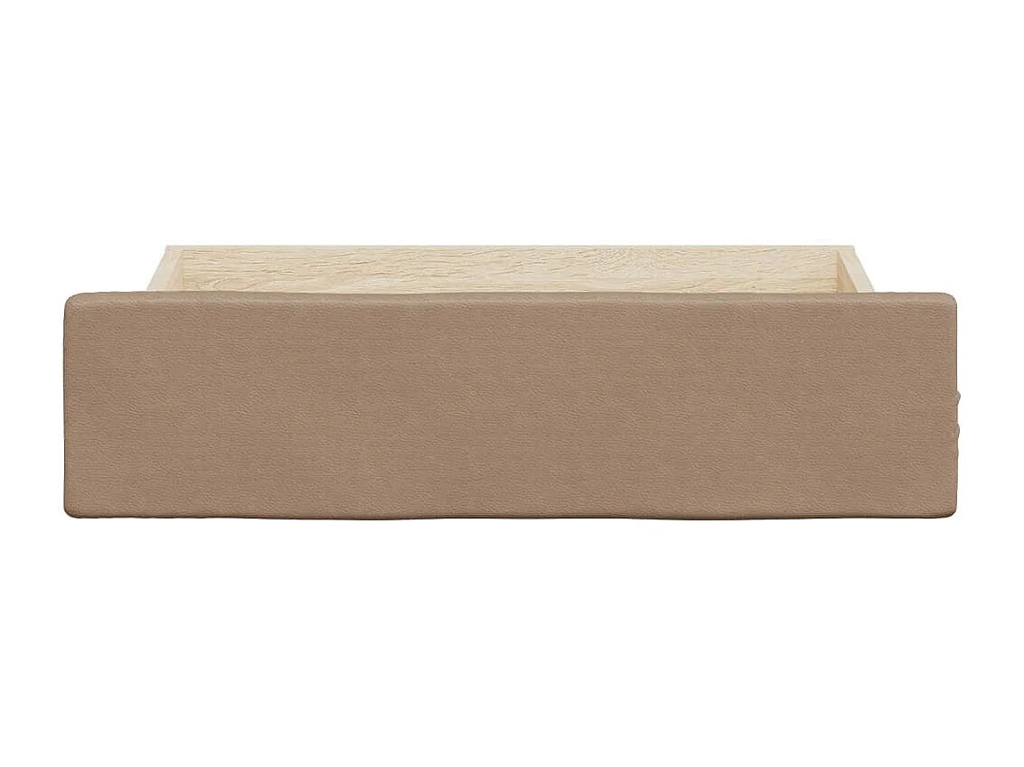 Tiroirs de lit 2 pcs cappuccino bois d'ingénierie et similicuir