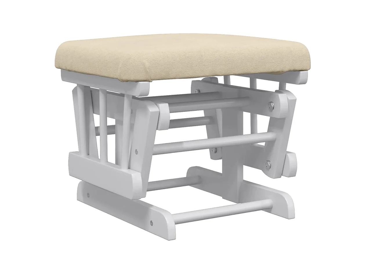 Schaukelsessel mit Hocker Gleitend Cremeweiß Stoff