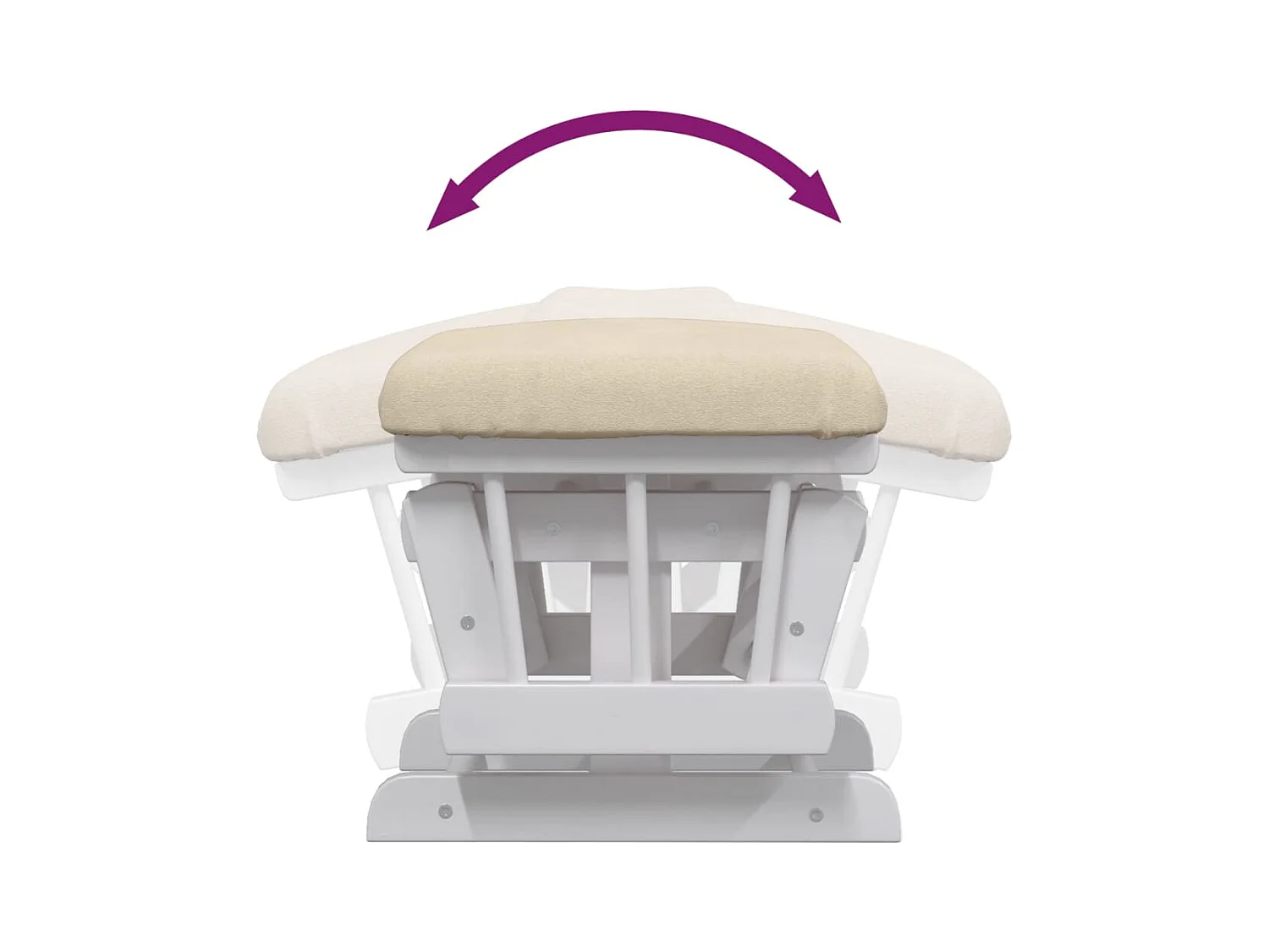 Schaukelsessel mit Hocker Gleitend Cremeweiß Stoff