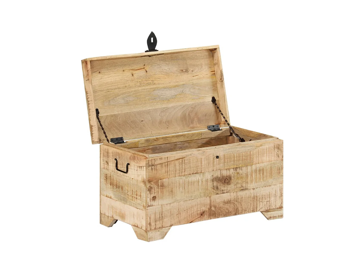Opbergkist massief ruw mangohout