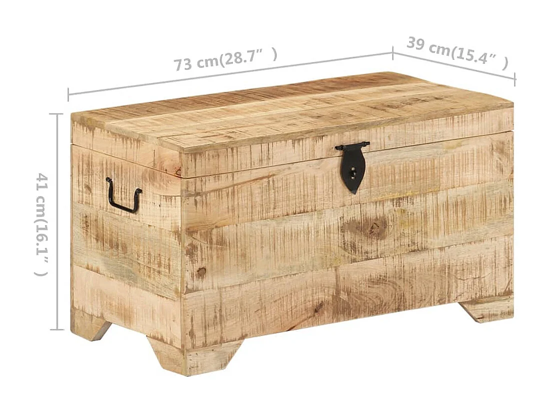 Cofre de almacenamiento de madera de mango rugoso
