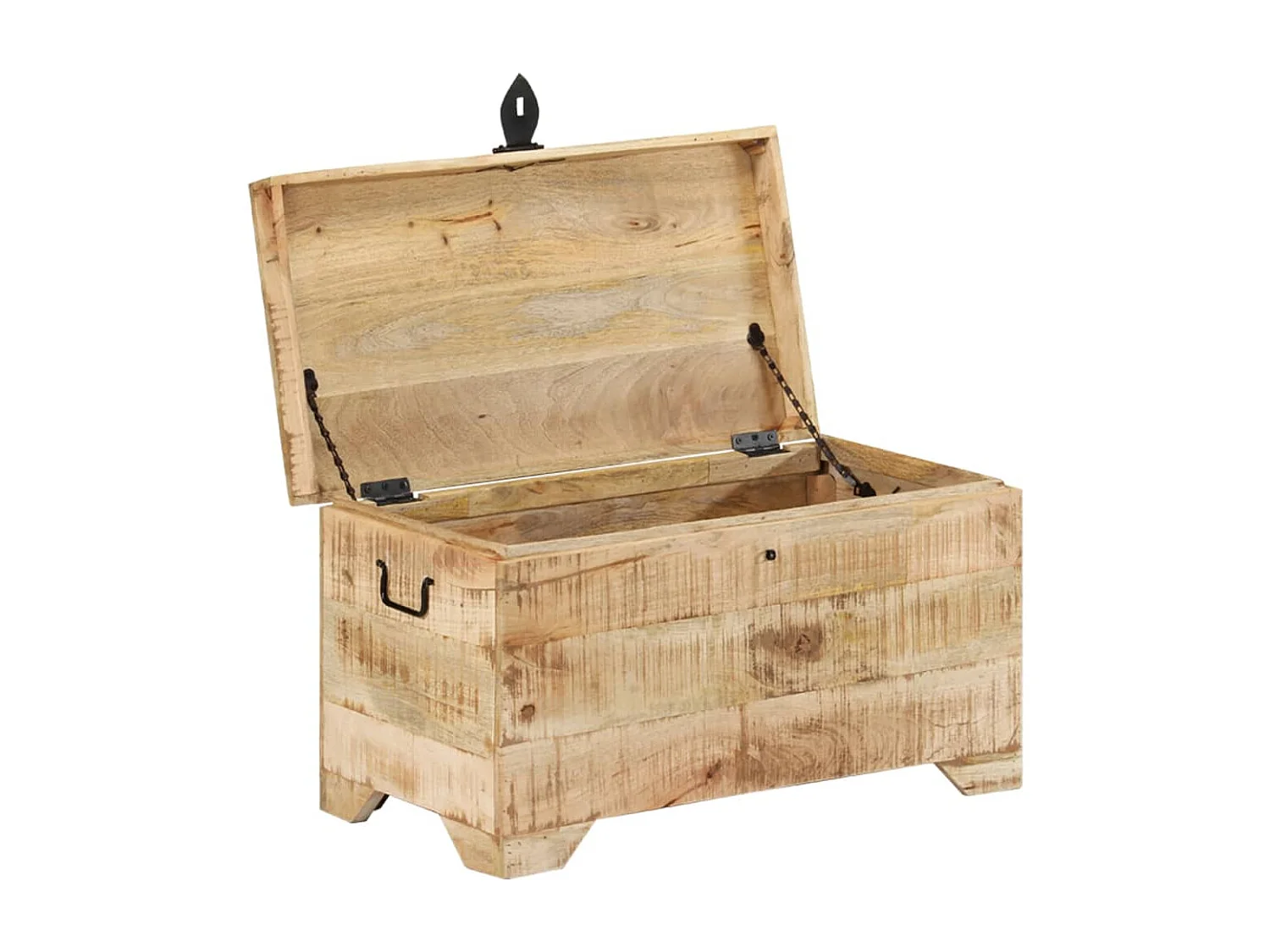 Cofre de almacenamiento de madera de mango rugoso