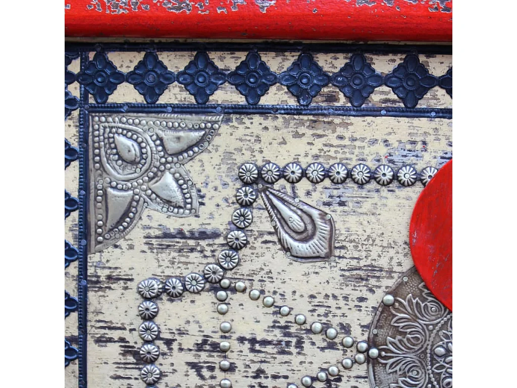 Coffre de rangement Bois de manguier rouge 80 x 40 x 45 cm