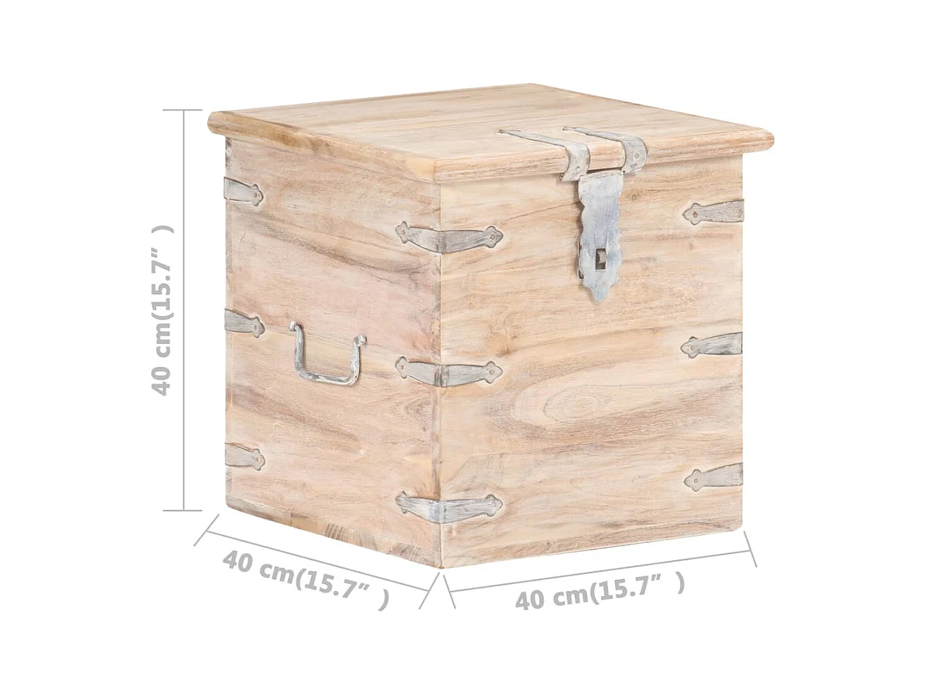 Opbergkist 40x40x40 cm massief acaciahout