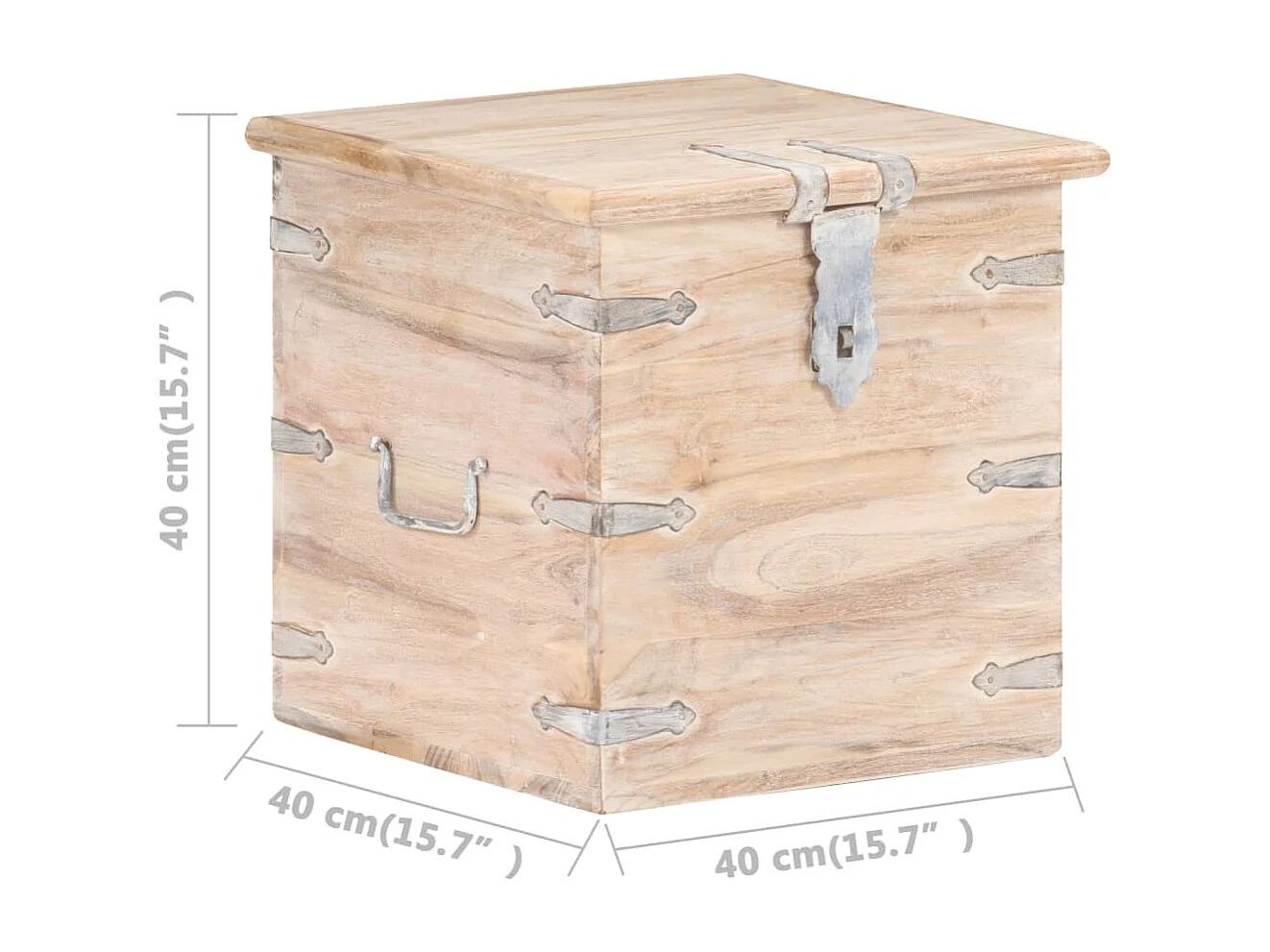 Coffre 40x40x40 cm Bois d'acacia solide
