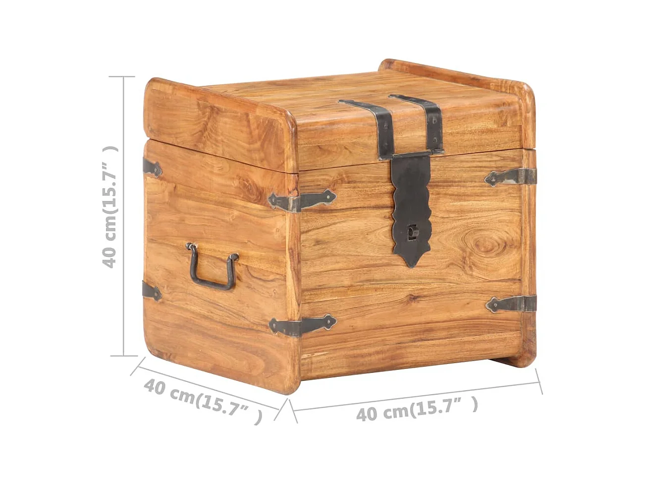 Coffre 40x40x40 cm Bois d'acacia solide