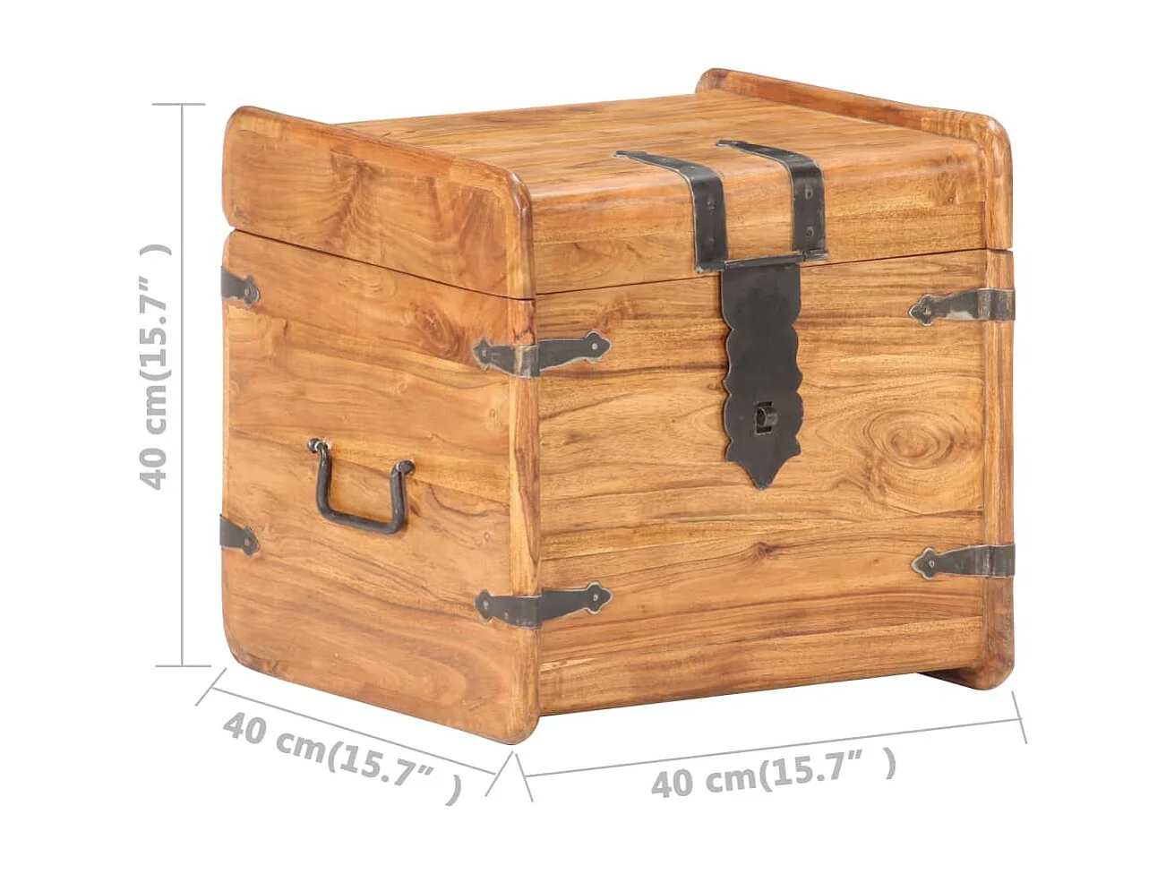 Coffre 40x40x40 cm Bois d'acacia solide