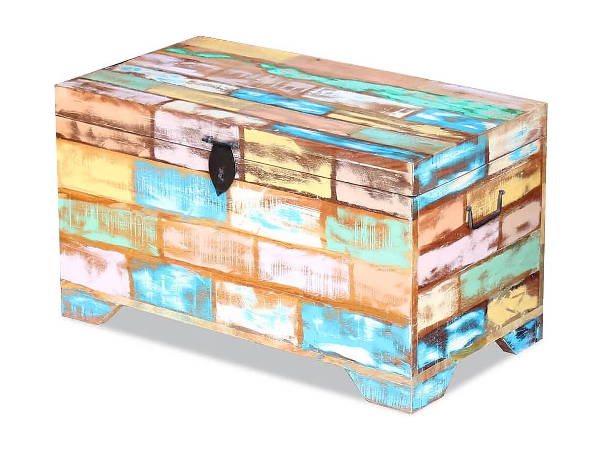 Coffre de rangement Bois de récupération massif