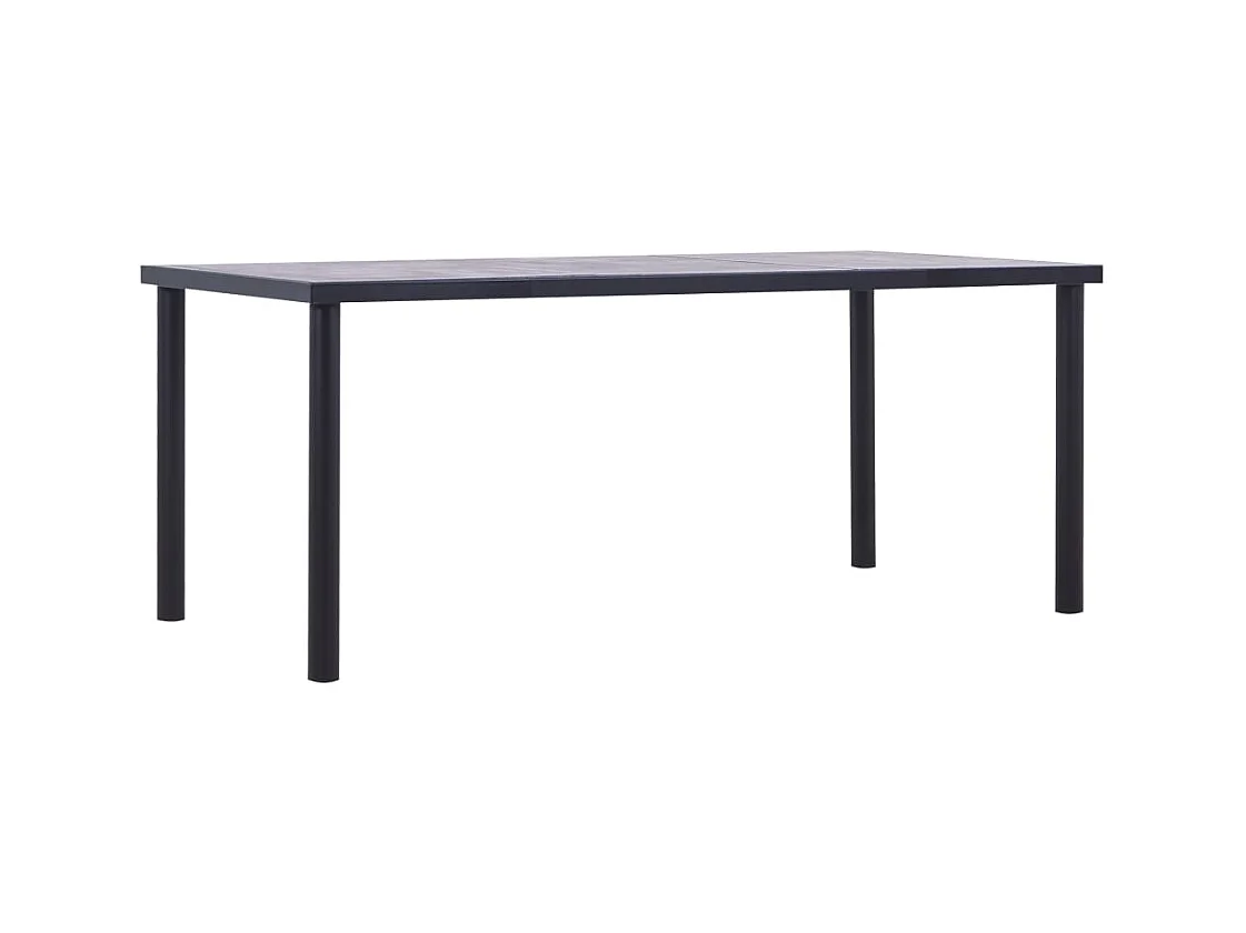 Table à manger Noir et gris béton 180x90x75 cm MDF