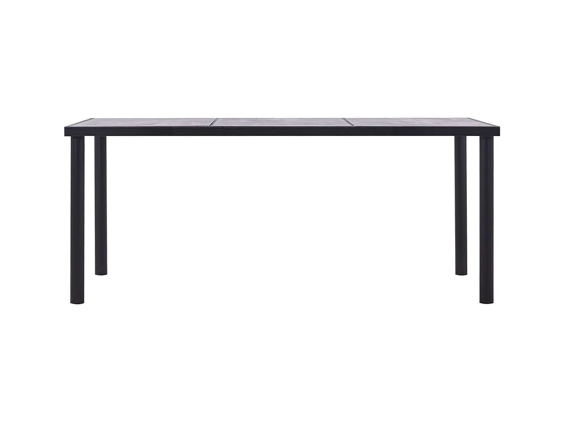 Table à manger Noir et gris béton 180x90x75 cm MDF