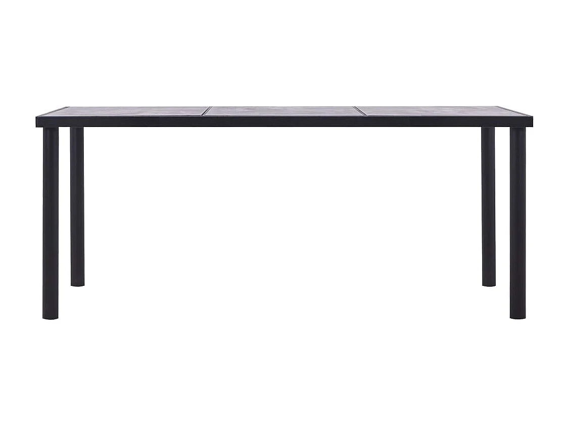 Mesa de comedor de MDF negro y gris hormigón 180x90x75 cm
