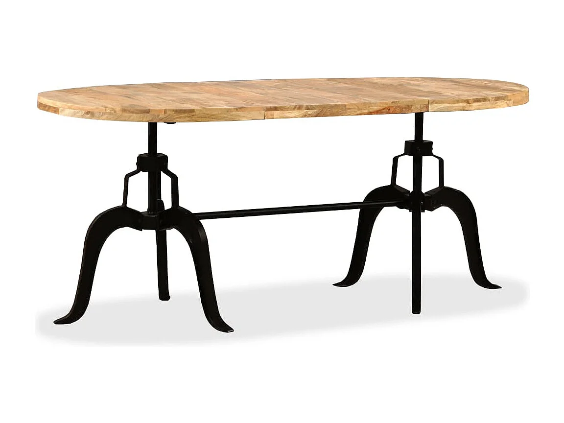 Table de salle à manger Bois de manguier massif et acier 180 cm