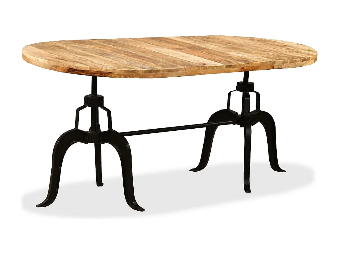 Table de salle à manger Bois de manguier massif et acier 180 cm