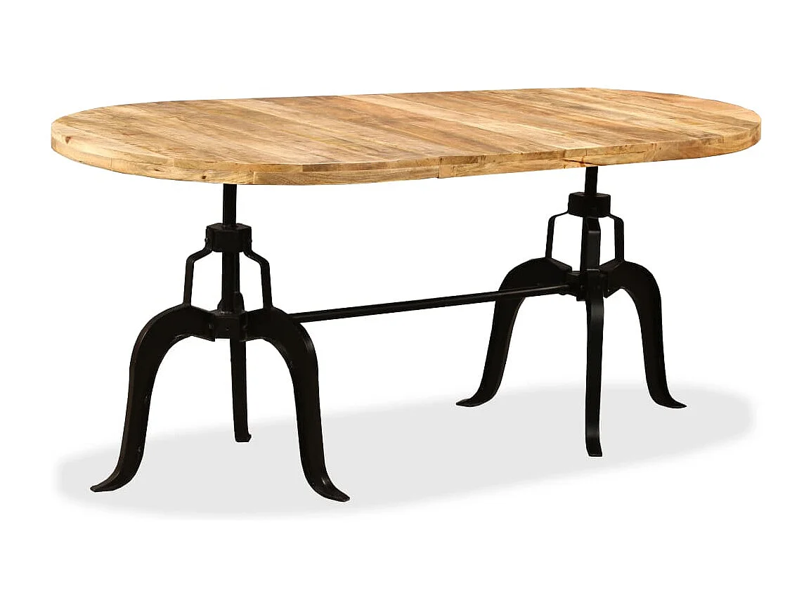 Table de salle à manger Bois de manguier massif et acier 180 cm