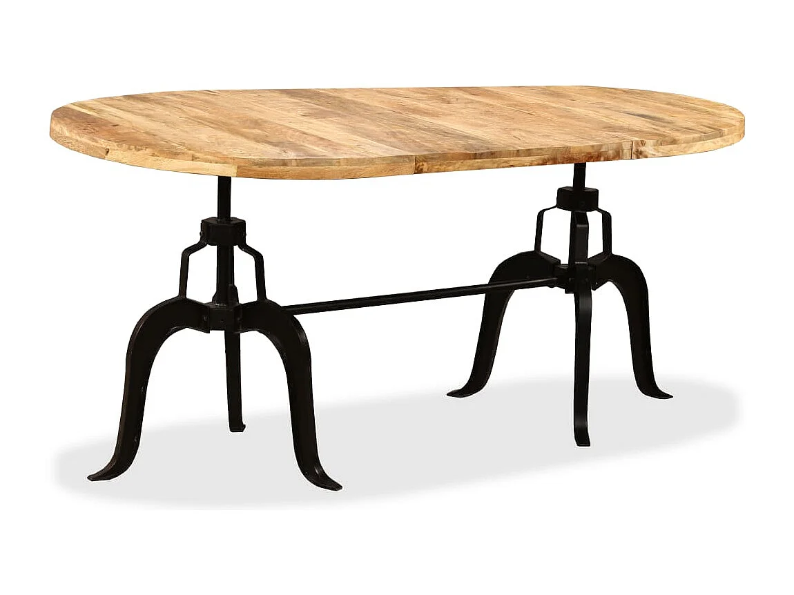Table de salle à manger Bois de manguier massif et acier 180 cm
