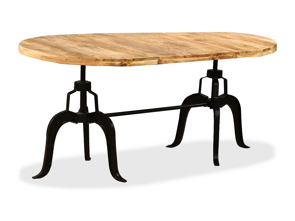 Table de salle à manger Bois de manguier massif et acier 180 cm