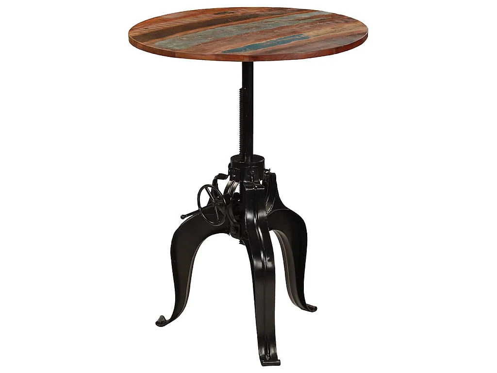 Mesa de bar em madeira recuperada maciça 75x(76-110) cm