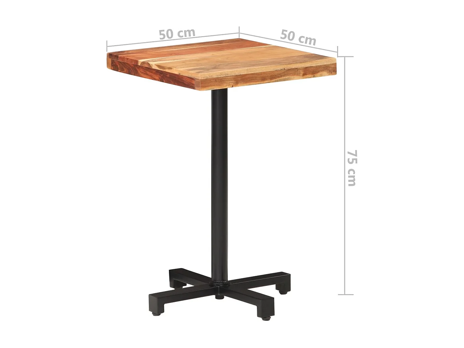 Bistrotisch Quadratisch 50x50x75 cm Akazie Massivholz