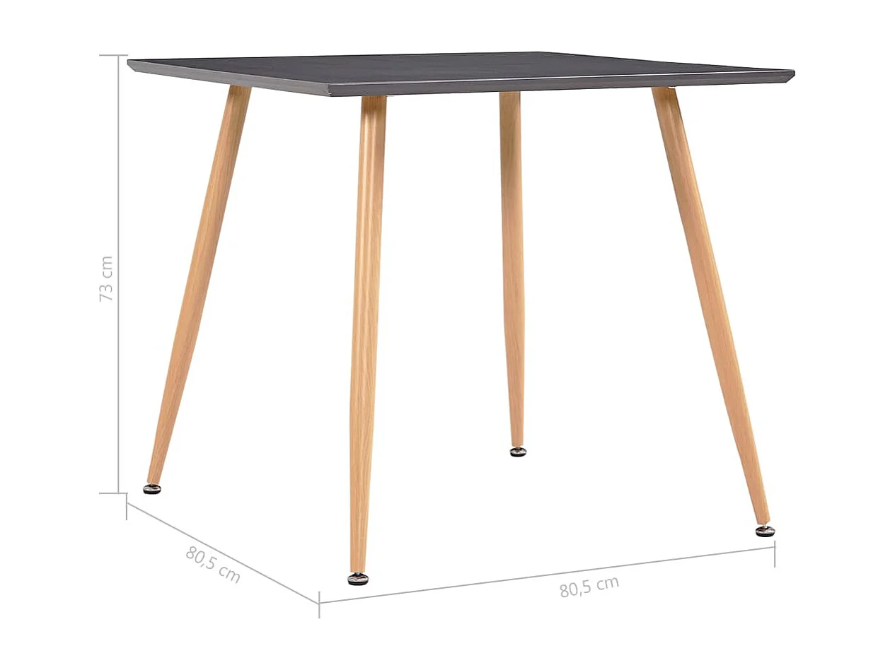 Table de salle à manger Gris et chêne 80,5x80,5x73 cm MDF