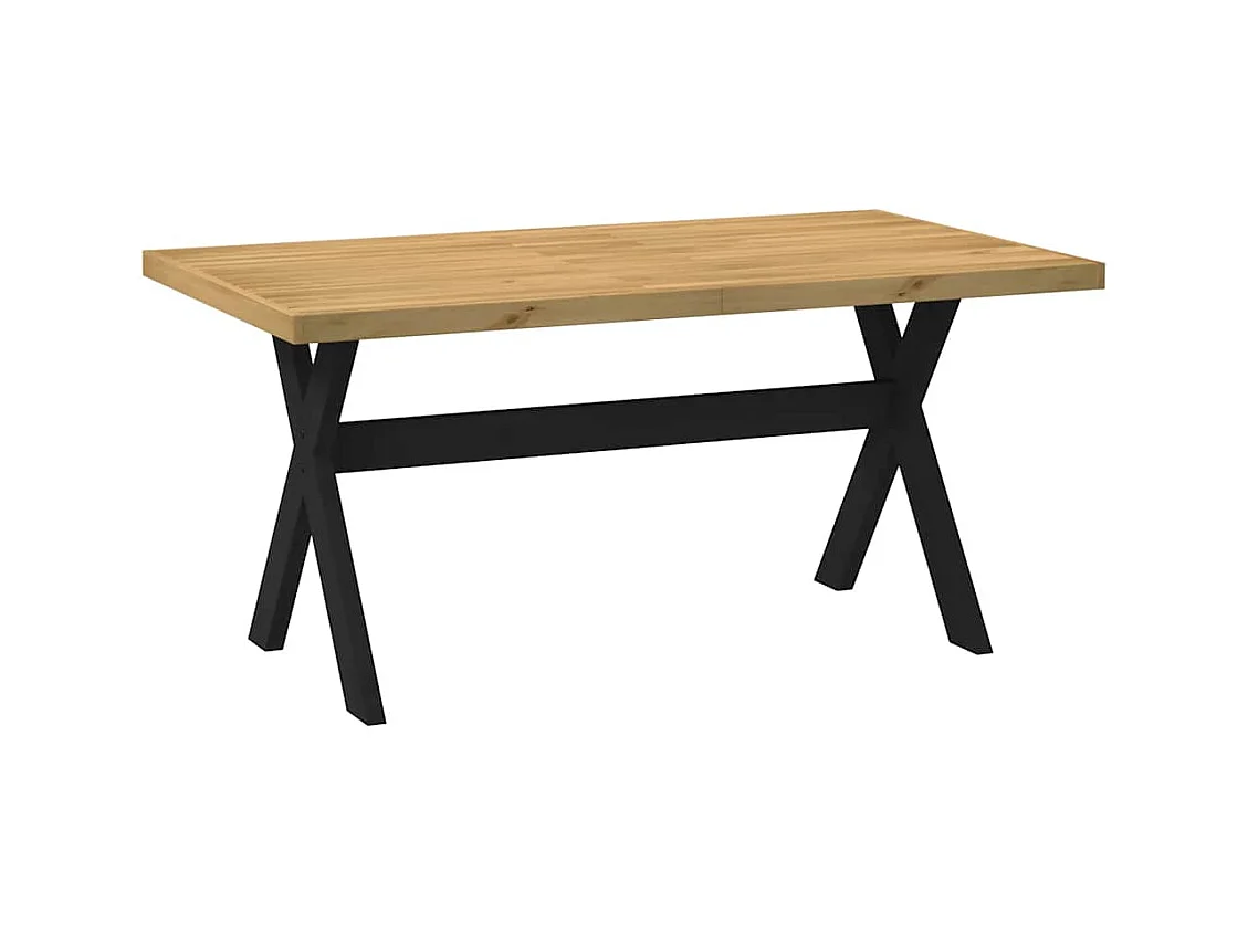 Table à manger NOAIN pieds en forme de X 160x90x75cm massif pin
