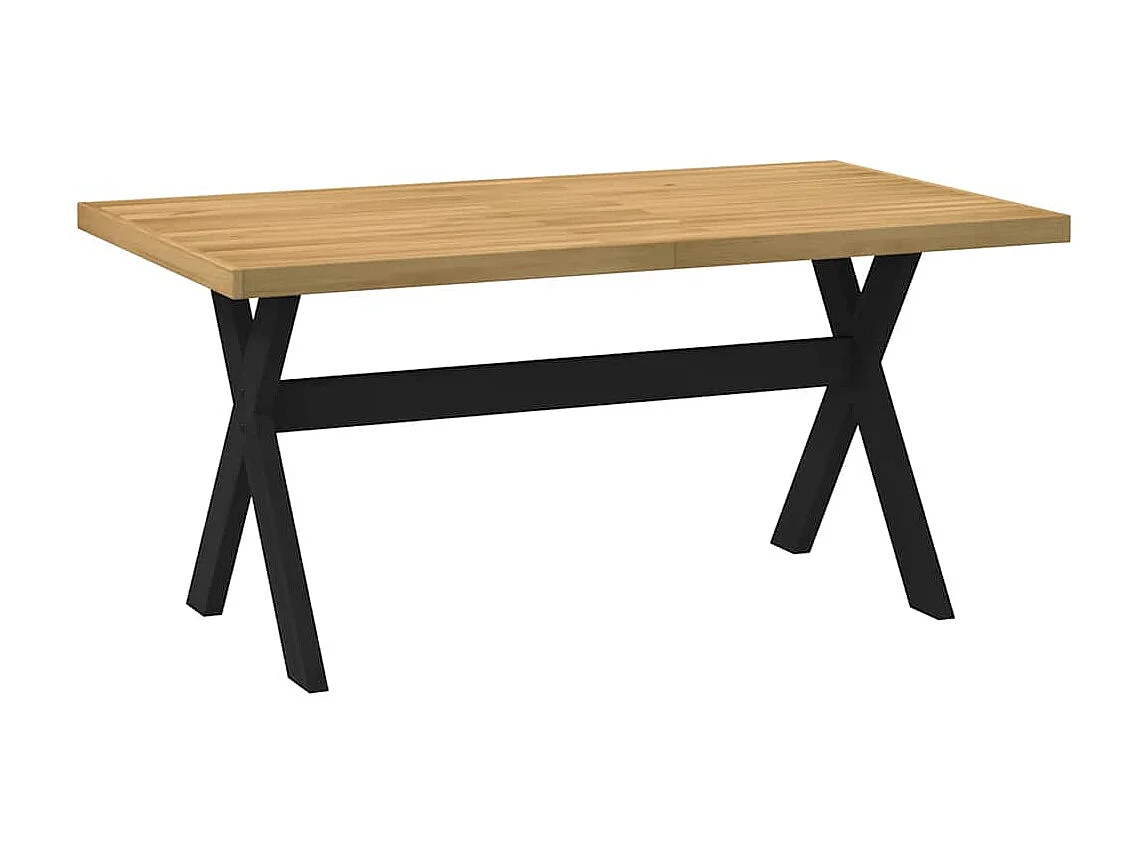 Table à manger NOAIN pieds en forme de X 160x90x75cm massif pin