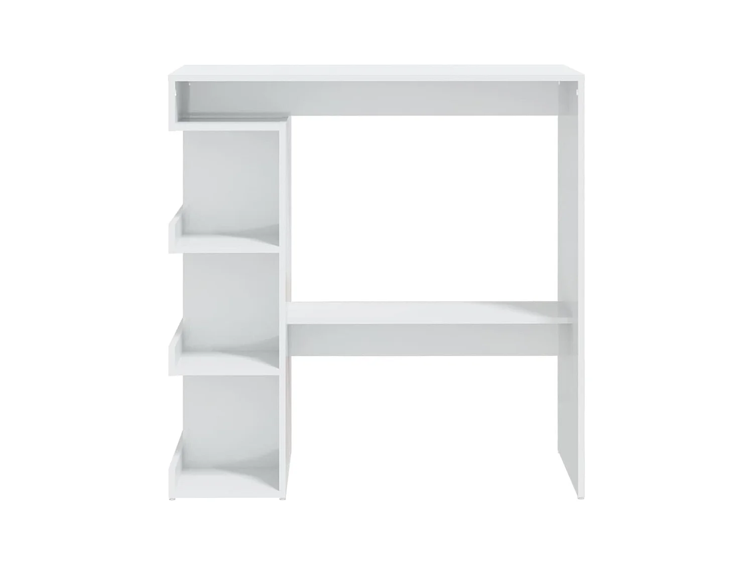Table de bar étagère de rangement Blanc brillant 100x50x101,5cm