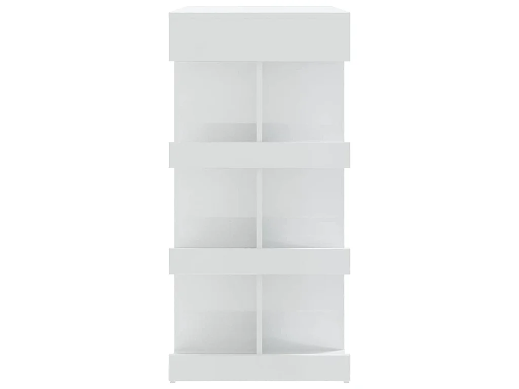Tavolo da Bar con Ripiani Bianco Lucido 100x50x101,5 cm