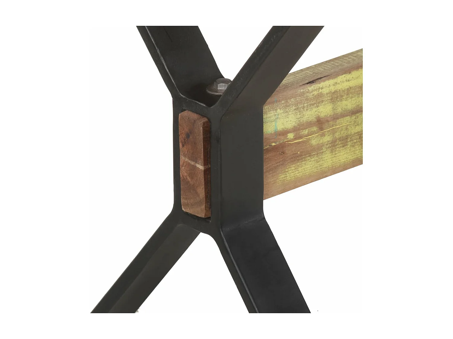 Mesa de jantar 140x70x76 cm madeira recuperada maciça