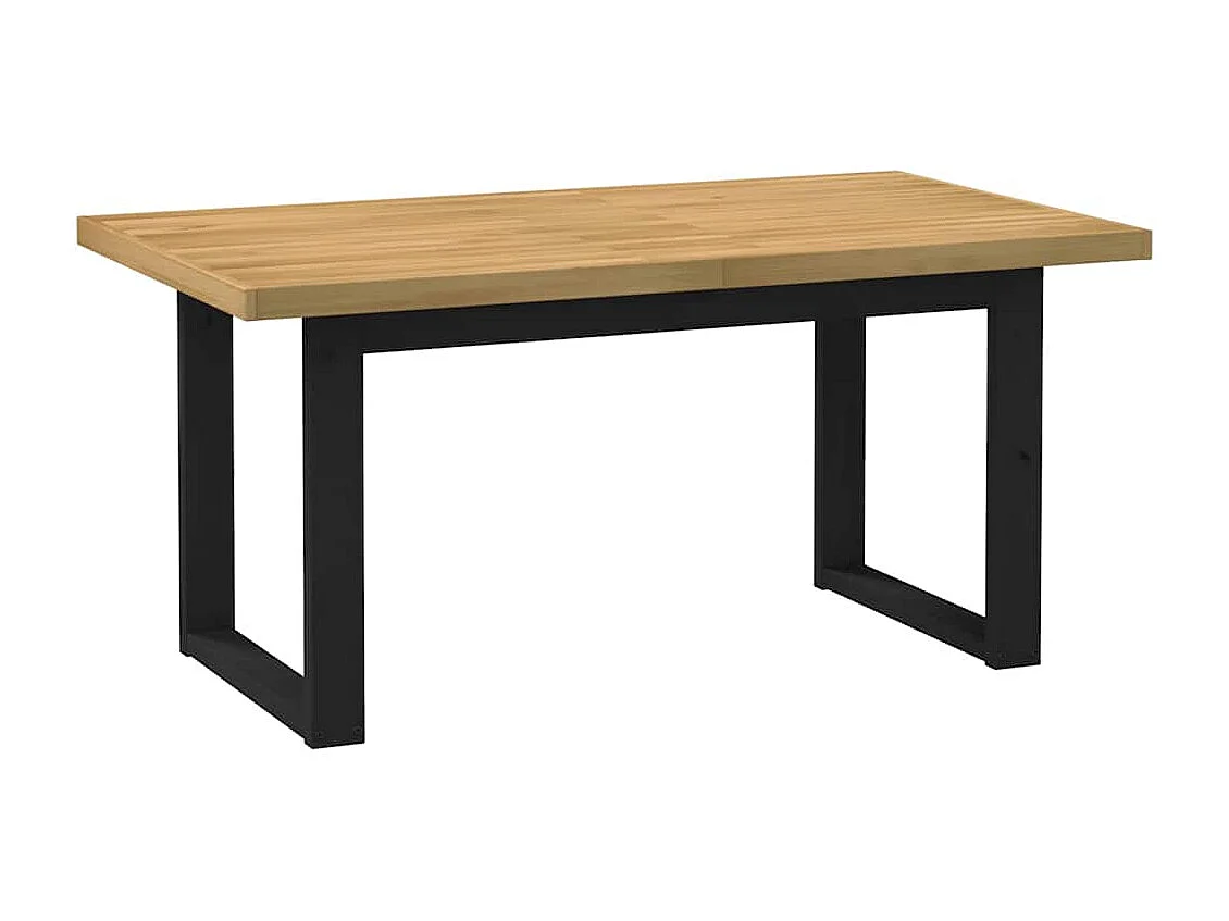 Eettafel NOAIN U-vormige poten 160x90x75 cm massief hout