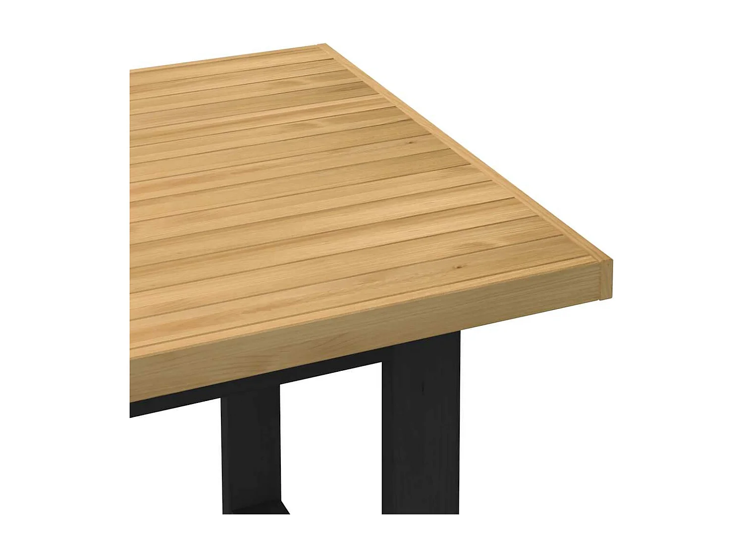 Eettafel NOAIN U-vormige poten 160x90x75 cm massief hout