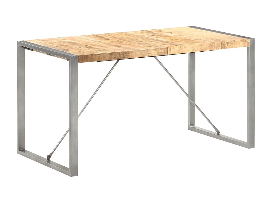 Table à dîner 140x70x75 cm Bois de manguier massif brut