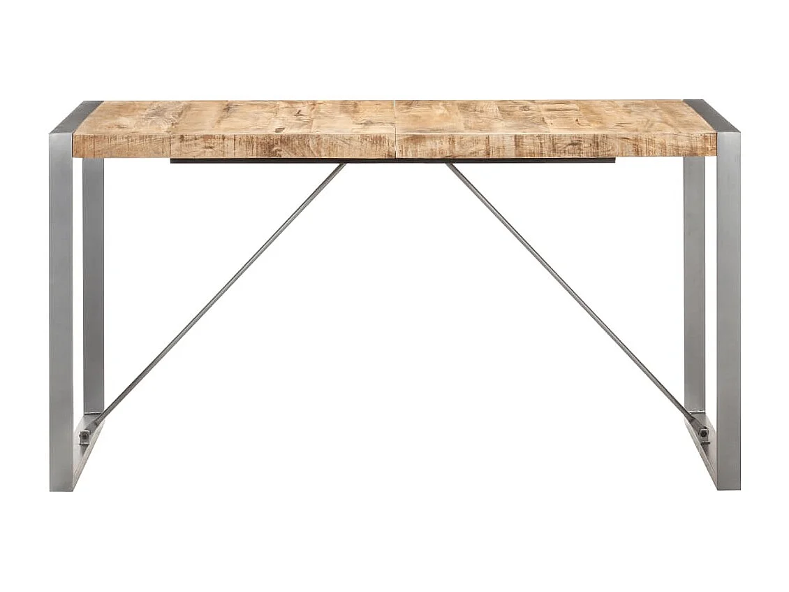 Eettafel 140x70x75 cm massief ruw mangohout
