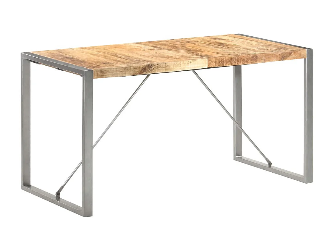 Eettafel 140x70x75 cm massief ruw mangohout