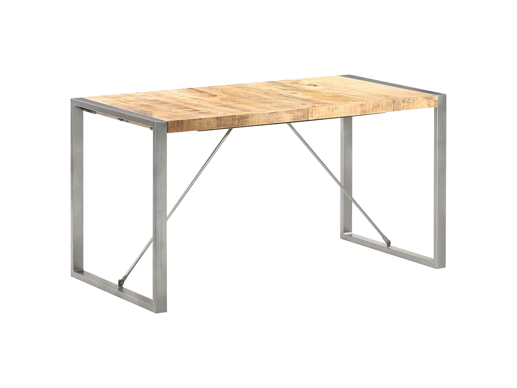 Table à manger 140x70x75 cm bois de manguier massif brut