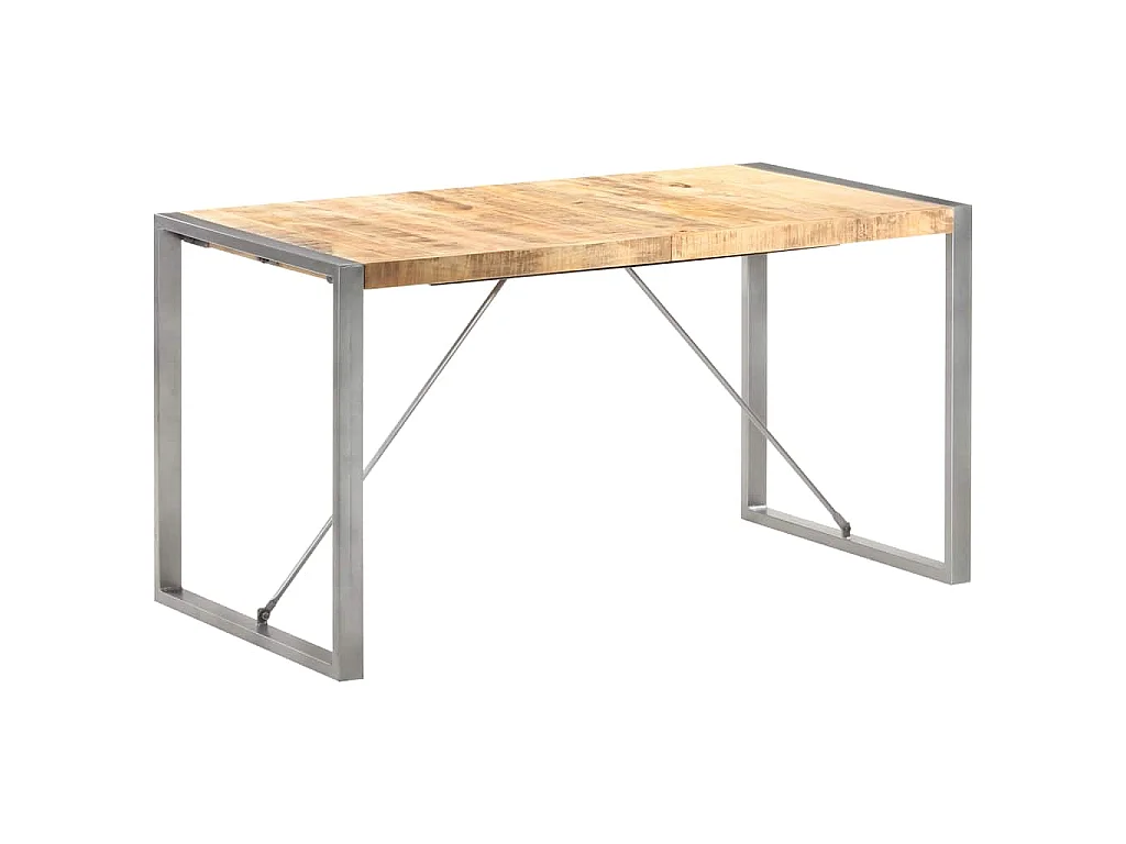 Table à manger 140x70x75 cm bois de manguier massif brut