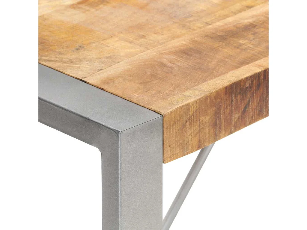 Table à manger 140x70x75 cm bois de manguier massif brut