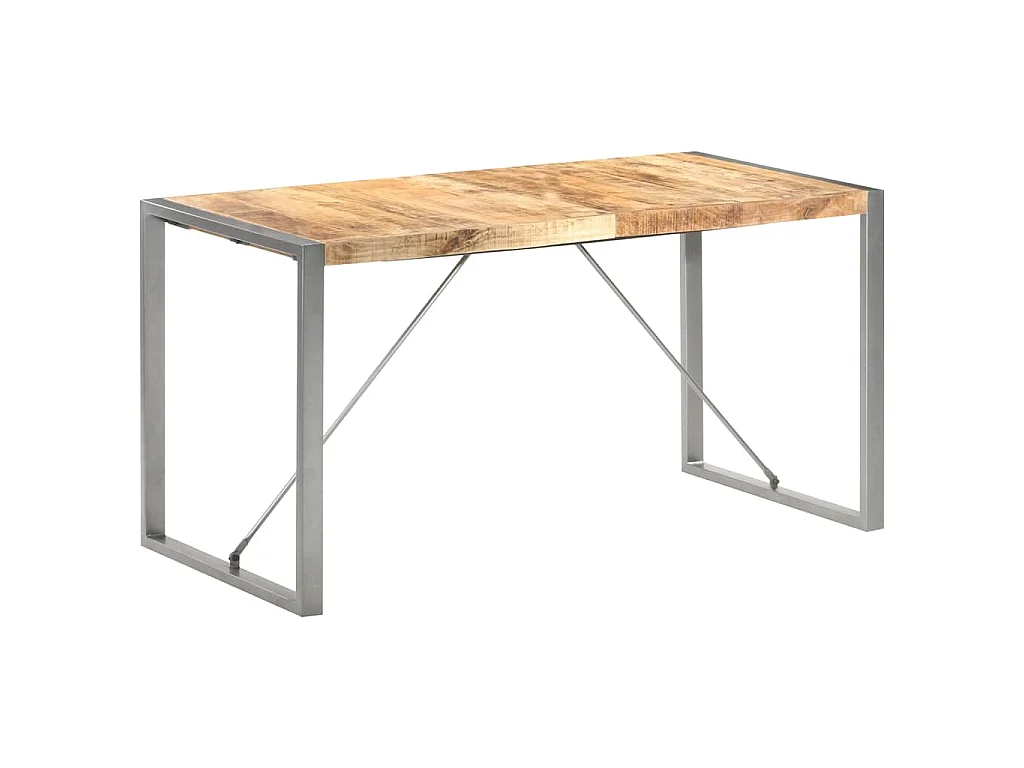 Table à manger 140x70x75 cm bois de manguier massif brut